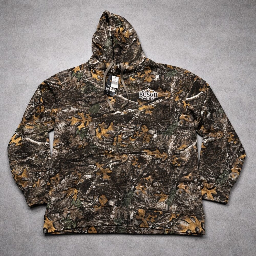 Busch Light Subterfuge Camo Hoodie Brand New w/ Tags Sz Large
